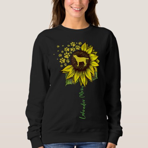 Labrador Mom Sunflower Labrador Retriever Dog Mom  Sweatshirt