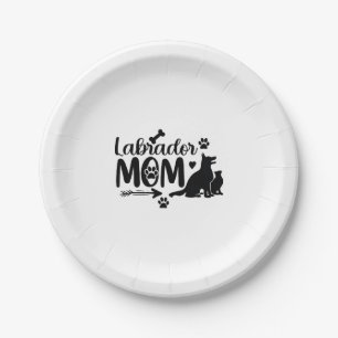 Labrador Mom SVG � Dog Silhouette & Paw Print Desi Paper Plates
