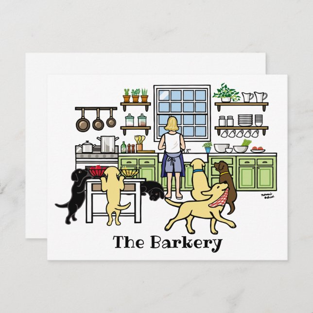 Labrador Mom's Kitchen Blonde Card (Front/Back)