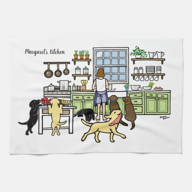 Labrador Mom's Kitchen Kitchen Towel (Horizontal)