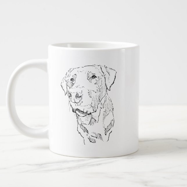Labrador Mug, Dog Mom Coffee Ceramic Giant Coffee Mug (Left)