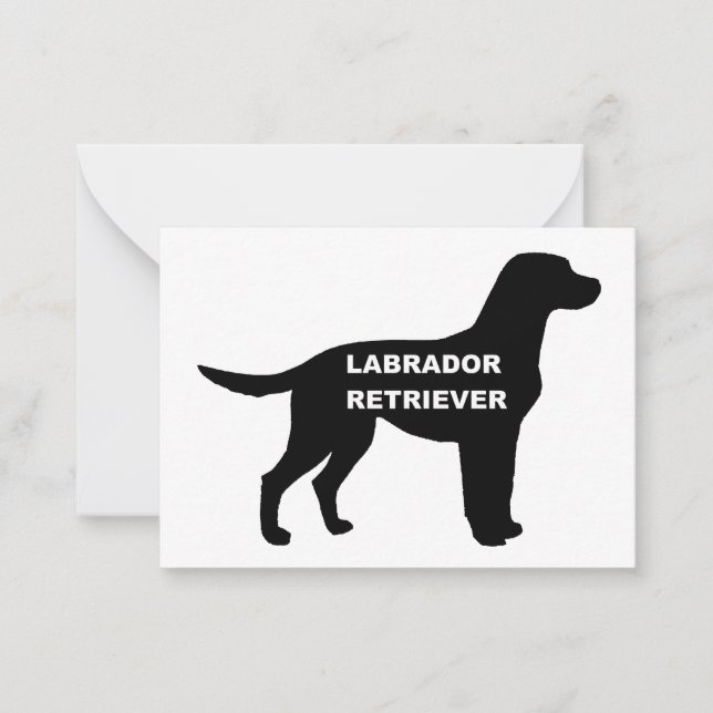 labrador name silhouette note card (Front)