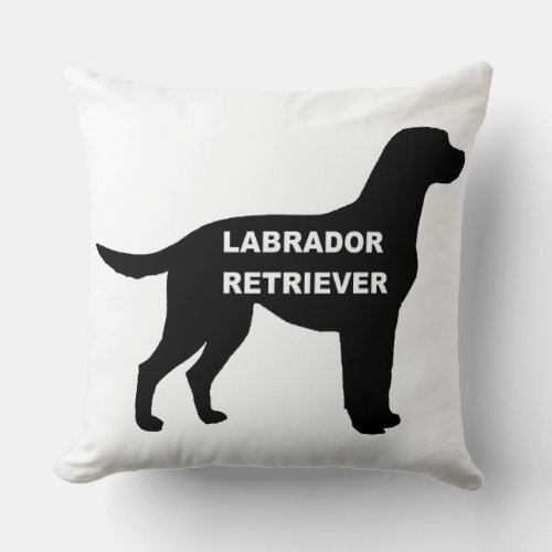 Labrador name silhouette throw pillow