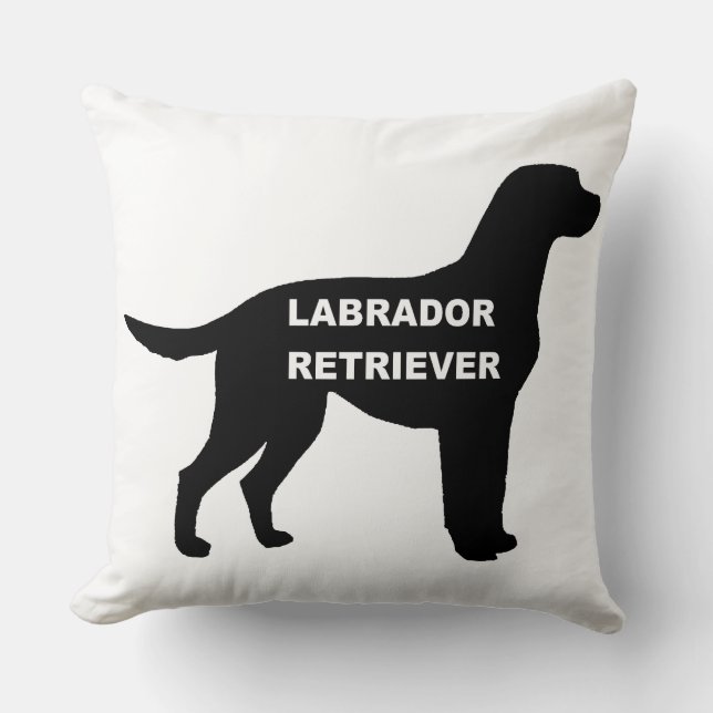 Labrador name silhouette throw pillow (Front)