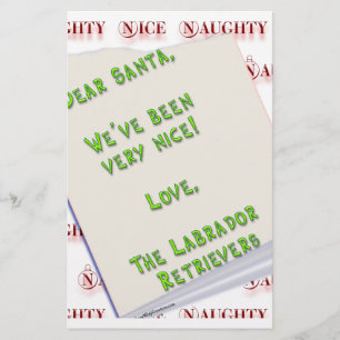 Labrador Naughty and Nice Stationery
