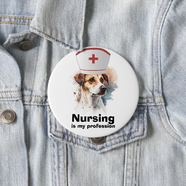 Labrador nurse dog lover ,nurse day  button (In Situ)