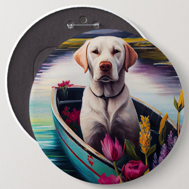 Labrador on a Paddle: A Scenic Adventure Button (Front & Back)