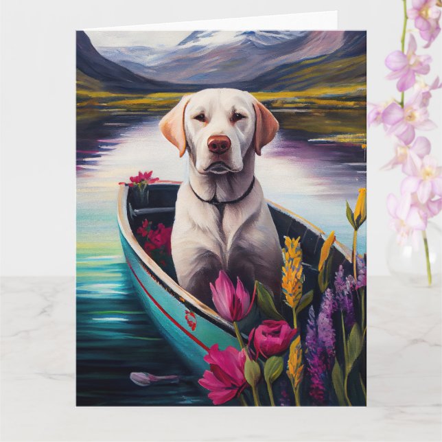 Labrador on a Paddle: A Scenic Adventure Card (Orchid)