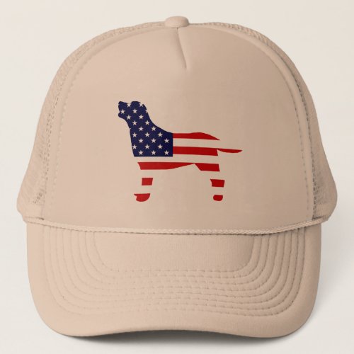 Labrador Outline in Stars and Stripes Trucker Hat