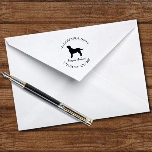 Labrador Outline Return Address Self_inking Stamp