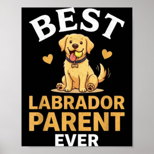 Labrador parent cute retro yellow lab owner design poster