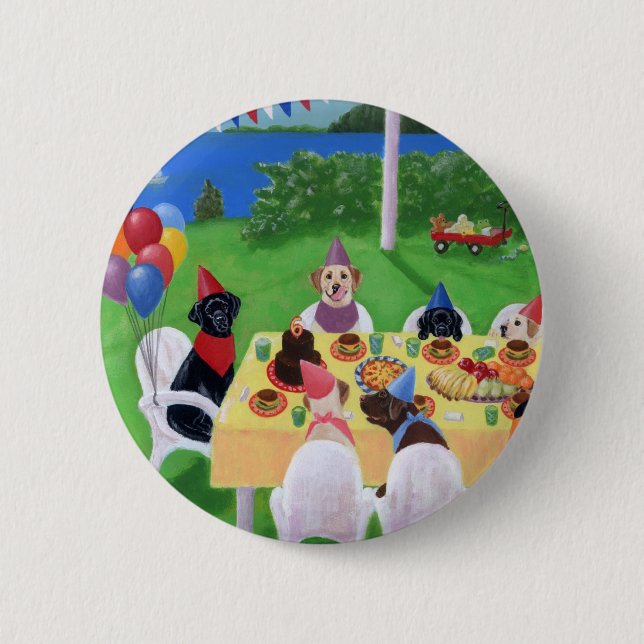 Labrador Party Button (Front)