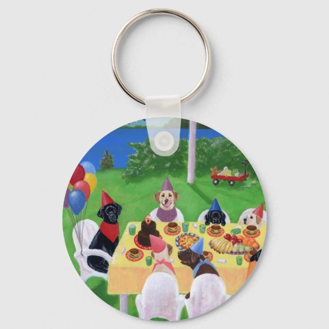 Labrador Party Keychain (Front)