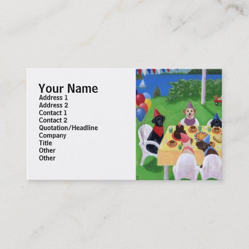 Customizable Labrador Party Painting Business Card Template
