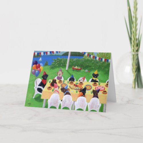 Labrador Party Painting Card