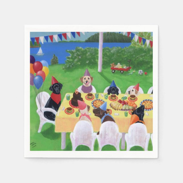 Labrador Party Painting Napkins (Front)