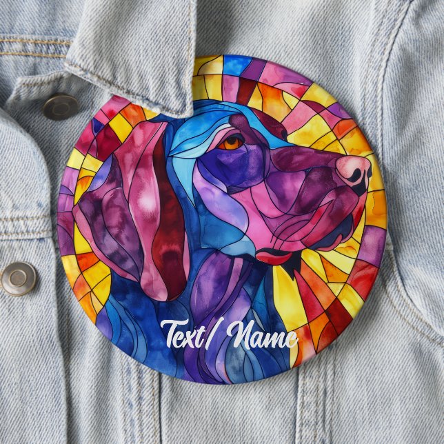 Labrador Pet Dog Stain Glass Design Pin  (In Situ)