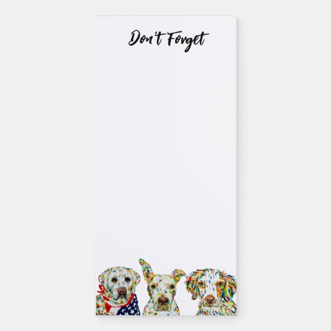 Labrador Pitbull Brittany Spaniel Magnetic Notepad (Front)