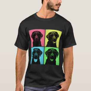 Labrador Pop Art Funny Black Lab Dog Lover Photo T-Shirt