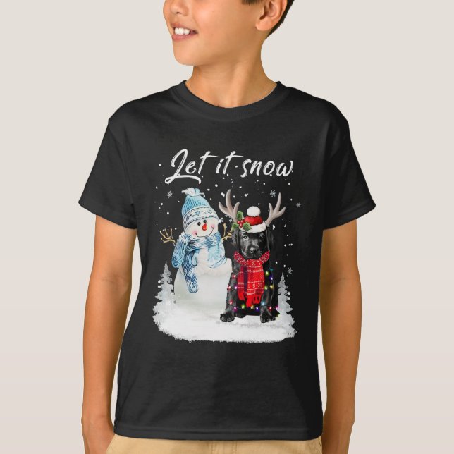 Labrador Pup Santa Dog Christmas Snowman Xmas Paja T-Shirt (Front)