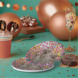 Labrador Puppies Oil Paint, Paper Plates