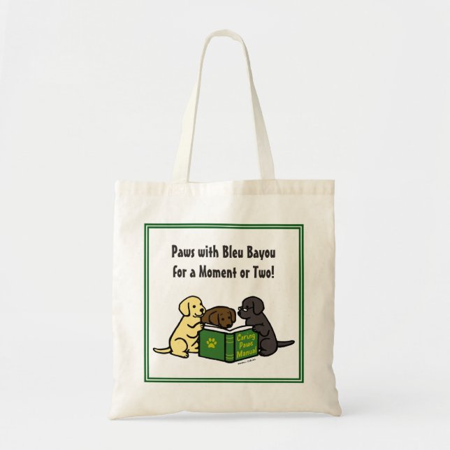 Labrador Puppies Reading Book Bag (Front)