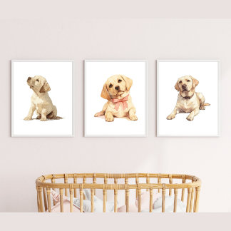 Labrador Puppy Art, Labrador Wall Art Wall Art Sets