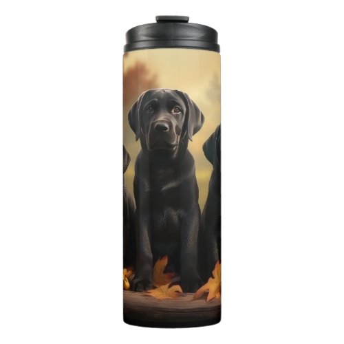 Labrador Puppy Autumn Delight Pumpkin  Thermal Tumbler