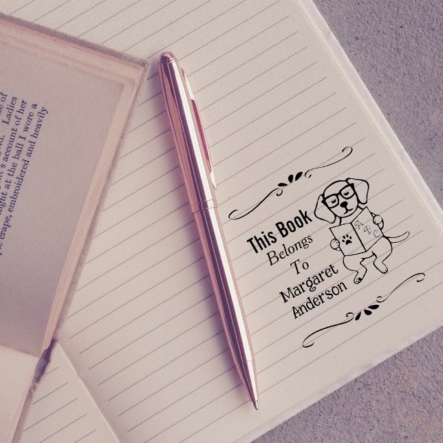 Labrador Puppy, Belongs to, Library, Book Label  Self-inking Stamp (Labrador Puppy Belongs To, Library, Book Label Self-inking Stamp for Book Lovers who own Labrador.)