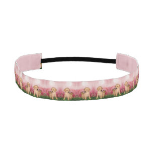 Labrador Puppy Butterfly Dog Art Athletic Headband
