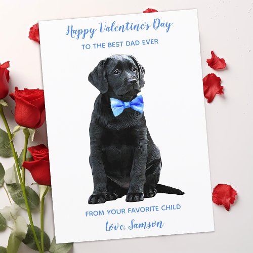 Labrador Puppy Dad Valentines Day Holiday Card