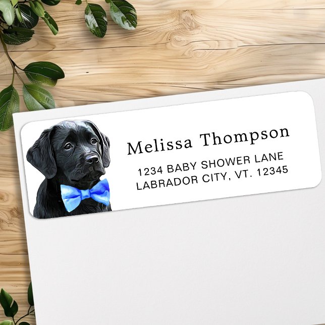 Labrador Puppy Dog Black Lab Return Address Label (Creator Uploaded)