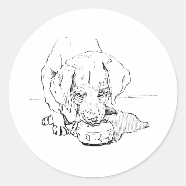 Labrador Puppy Dog Sticker,  Classic Round Sticker (Front)