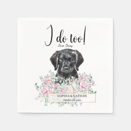 Labrador Puppy Dog Wedding Cocktail Napkins