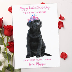 Labrador Puppy Mom Valentines Day Holiday Card