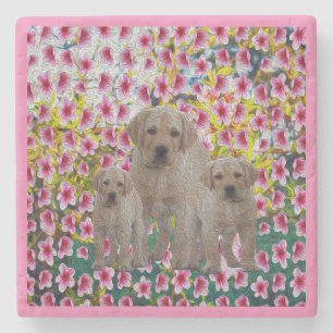 Labrador Puppy Oil Paint,   Stone Coaster
