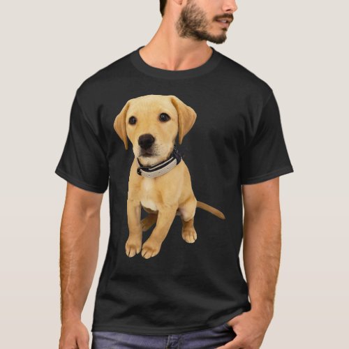 Labrador Puppy Pet Dog Golden Retriever Sitting Wi T_Shirt
