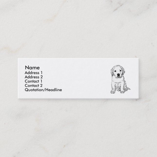 Labrador Puppy skinny business cards (Front)