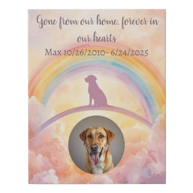  Labrador Rainbow Bridge Memorial Canvas (Front)