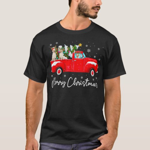 Labrador Red Truck Christmas  Santa Hat Dog Gift X T_Shirt