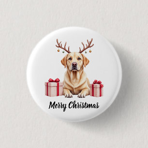 Labrador Reindeer Button