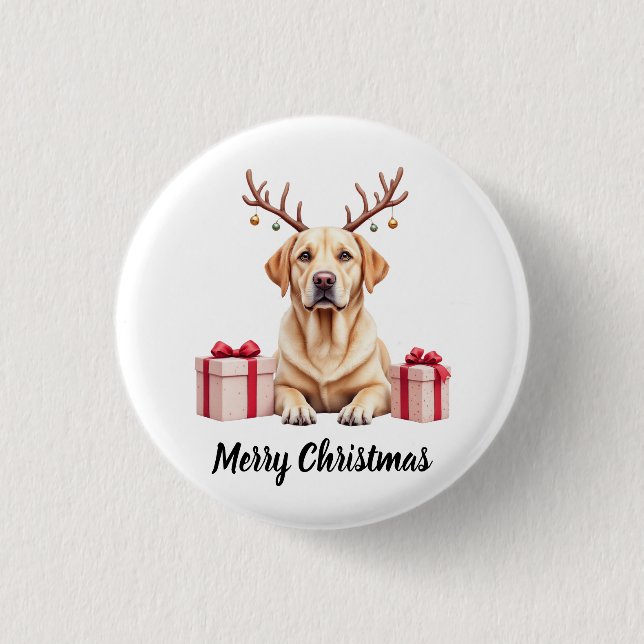 Labrador Reindeer Button (Front)