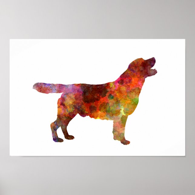 Labrador retriever 01 in watercolor 2 poster (Front)