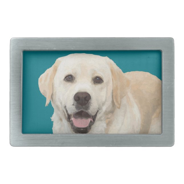 Labrador retriever 1 rectangular belt buckle (Front)