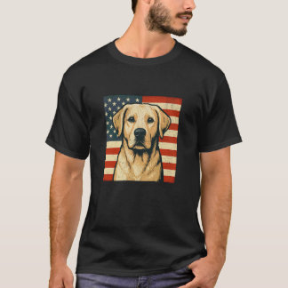 Labrador Retriever 4th of July Dog USA Flag Man Wo T-Shirt