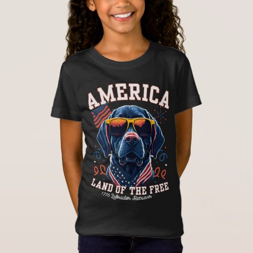 Labrador Retriever America land of the Free T_Shirt