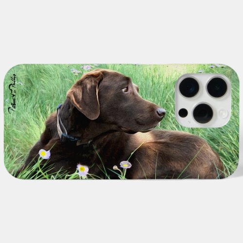 Labrador Retriever And Purple Flowers iPhone 15 Pro Max Case