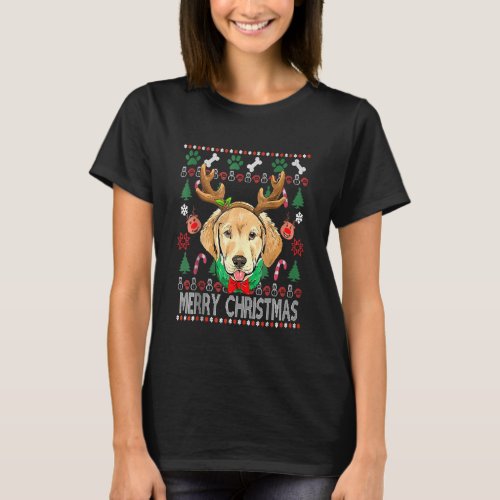 Labrador Retriever Antlers Christmas Ugly Christma T_Shirt
