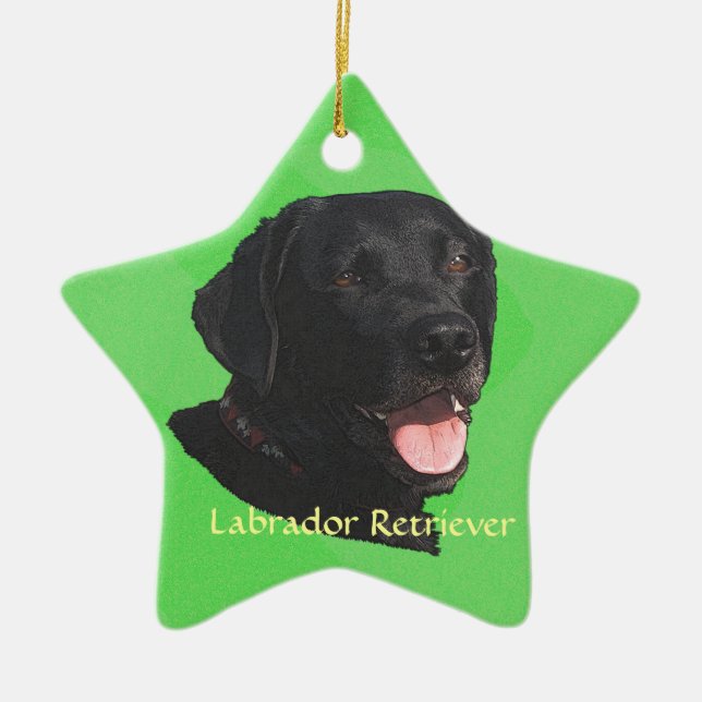 Labrador Retriever Art Ceramic Ornament (Front)