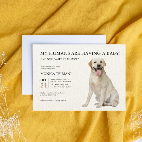 Labrador Retriever Baby Shower Minimalist Invitation